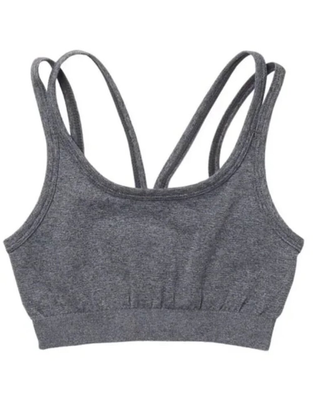 NEW Z By Zella Melange Seamless Heather Strappy Trinity Cropped Top Sports Bra 7